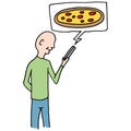 Man ordering pizza using mobile phone Royalty Free Stock Photo