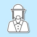 Man ortodox jew avatar sticker icon. Simple thin line, outline vector of avatar icons for ui and ux, website or mobile application Royalty Free Stock Photo