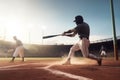 man field team game ball stadium player athlete bat sport baseball. Generative AI. Royalty Free Stock Photo