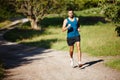 Man, outdoors and trail running for athlete with endurance with training for physical fitness. Male person, cross Royalty Free Stock Photo