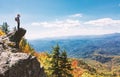 Man overlooking the mountains belown Royalty Free Stock Photo