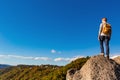 Man overlooking the mountains belown