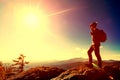 Man overlooking the mountains belown Royalty Free Stock Photo