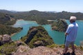 Man overlooking Whangaroa Harbour