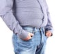 Man overweight and big fat belly Royalty Free Stock Photo