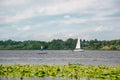 Man paddling on SUP in river