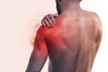 Man with pain in shoulder Royalty Free Stock Photo