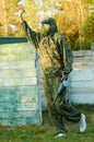 Man paintball player Royalty Free Stock Photo