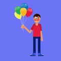 Man with painted clown face holding balloons Royalty Free Stock Photo