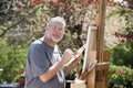Man Painting Outdoors