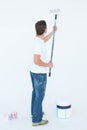 Man painting on white background Royalty Free Stock Photo