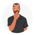 Man With A Pallor Complexion, Clutching His Face In Distress, Exhibits Symptoms Of A Heart Attack, Cartoon Illustration Royalty Free Stock Photo