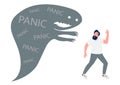 Man with panic attack flat concept vector illustration