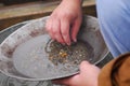 Man panning for gold Royalty Free Stock Photo