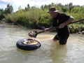 Man panning for gold