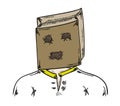 Man with paper bag on his head Royalty Free Stock Photo