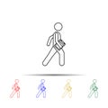 man with paper folder multi color style icon. Simple thin line, outline vector of vmle bag and luggage icons for ui and ux, Royalty Free Stock Photo