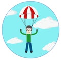 Man parachute extreme sport vector illustration Royalty Free Stock Photo