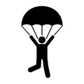 Man parachute skydiving travel icon. Element of pictogram adventure illustration Royalty Free Stock Photo