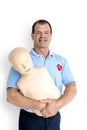 Man Paramedic CPR Dummy Mannequin Medication Concept