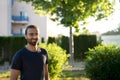 A man in the park smiling Royalty Free Stock Photo