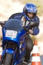 Man passing safety cone Royalty Free Stock Photo