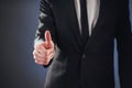 A man passing by using biometric fingerprint Royalty Free Stock Photo