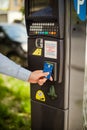 Man pays Parking credit card Royalty Free Stock Photo