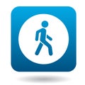 Man on a pedestrian crossing icon, simple style