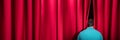 Man Peeking Through A Stage Curtain Royalty Free Stock Photo