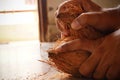 man peeling coconut Royalty Free Stock Photo