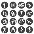 Man People Athletic Gym Gymnasium Body Building Exercise Healthy Training Workout Sign Symbol Pictogram Icon