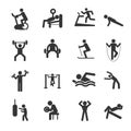 Man People Athletic Gym Gymnasium Body Building Exercise Healthy Training Workout Sign Symbol Pictogram Icon