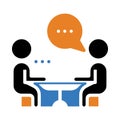 man, people, meeting, table, talking, business meeting icon Royalty Free Stock Photo