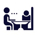 man, people, meeting, table, talking, business meeting icon Royalty Free Stock Photo