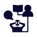 man, people, meeting, table, talking, business meeting icon Royalty Free Stock Photo