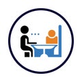 man, people, meeting, table, talking, business meeting icon Royalty Free Stock Photo