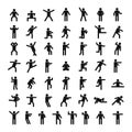 Man people stick icon set, simple style