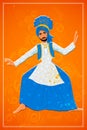 Man performing Bhangra folk dance of Punjab, India