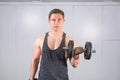 Man performing biceps workout Royalty Free Stock Photo