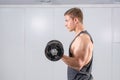 Man performing biceps workout Royalty Free Stock Photo