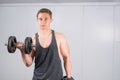 Man performing biceps workout Royalty Free Stock Photo