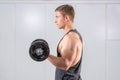 Man performing biceps workout Royalty Free Stock Photo