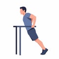 Man performing dips exercise on parallel bars Royalty Free Stock Photo