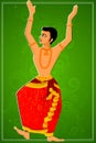 Man performing Kuchipudi classical dance of Punjab, India Royalty Free Stock Photo