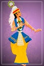 Man performing Manipuram classical dance of Manipur, India Royalty Free Stock Photo