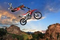 Man Performing stunt on Motorcycle Royalty Free Stock Photo