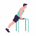 Man performing triceps dips exercise Royalty Free Stock Photo