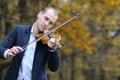 Man performing at violin Royalty Free Stock Photo