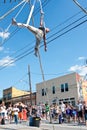 Man Performs Circus Aerial Show At Atlanta Spring Festival